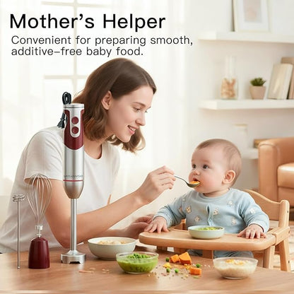 3- in-1 Immersion Hand blender, Powerful MOTOR & Stainless Steel Stick Blender - Image 4