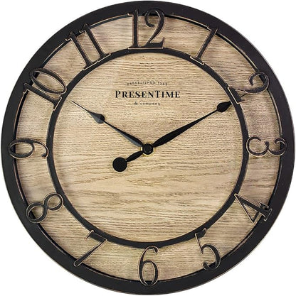Presentime & Co 10" Farmhouse Series Wall Clock, Cottage Style, Vintage Design by Presentime