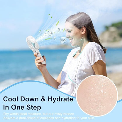 HandFan Upgraded Portable Misting Fan, Handheld Spray Water Mister Fan - Image 4