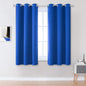 DUALIFE Royal Blue Curtains for Living Room 54 inch Length Solid Energy by DUALIFE