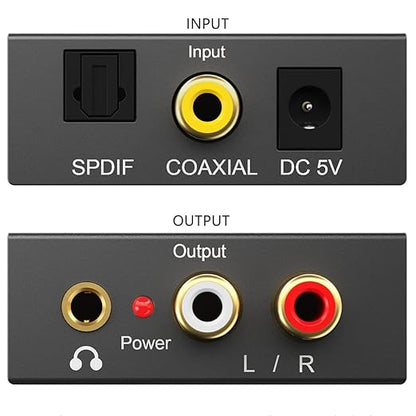 DAC 192KHz Digital to Analog Audio Converter, Optical to RCA Adapter - Image 2