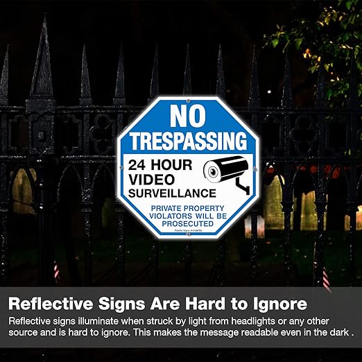 2-Pack No Trespassing Sign Private Property Protected By Video Surveillance - Image 5