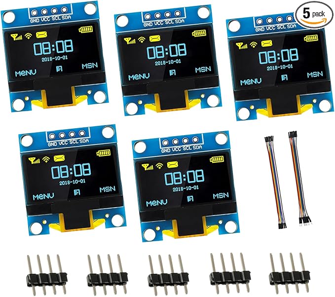 EPLZON 5 Pack 0.96 inch OLED IIC Display Module 128x64 Pixel Mini Self-Luminous by EPLZON