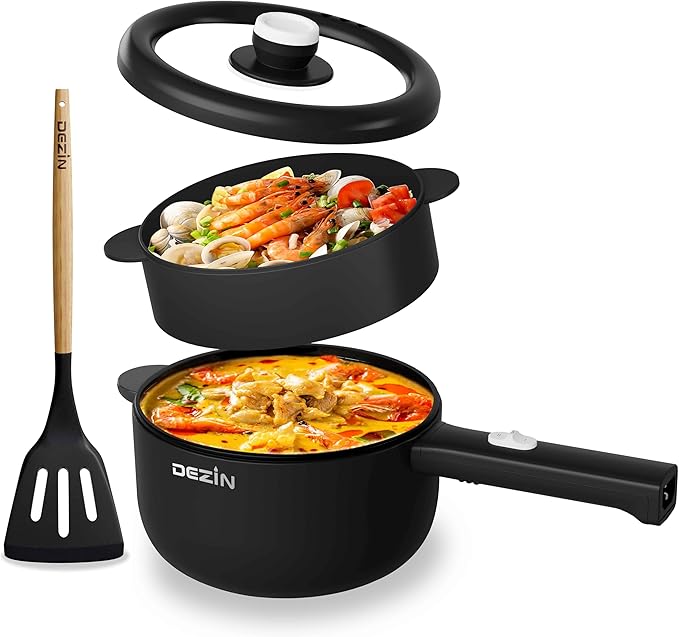 Dezin Electric Cooker, 2L Non-Stick Sauté Pan, Rapid Noodles Cooker, Mini Pot by DEZIN