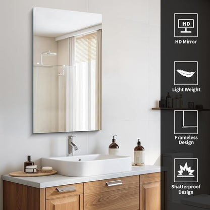 CILIBER Frameless Mirror, 20x36 Inch Bathroom Mirrors - Image 6