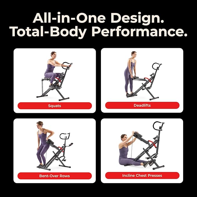 Sunny Health & Fitness Smart Heavy Duty Row-N-Ride, Squat Assist Trainer - Image 7