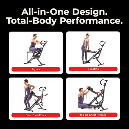 Sunny Health & Fitness Smart Heavy Duty Row-N-Ride, Squat Assist Trainer - Image 7