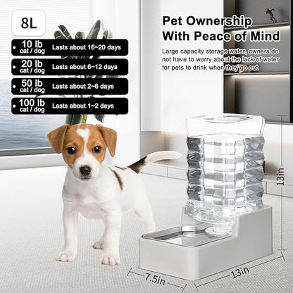 RIZZARI Stainless Steel Pet Water Feeder: 8L Gravity Waterer, Leak-Proof - Image 2