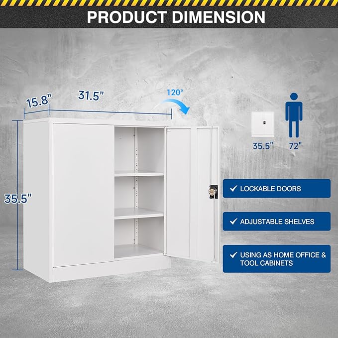 Metal Storage Cabinet-36” Tall Steel File Cabinets - Image 3
