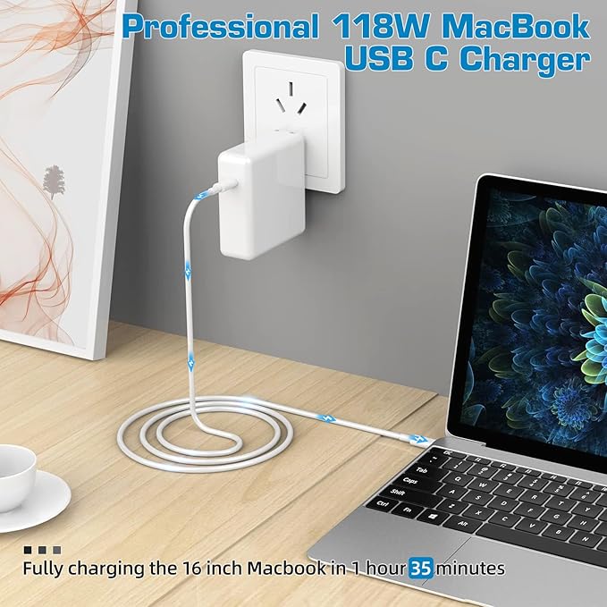 Furgor Mac Book Pro Charger - 118W USB C Charger Fast Charger Compatible - Image 2