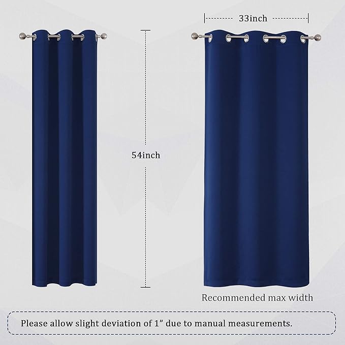 DUALIFE Navy Blue Blackout Curtains 54 Inch Length - Image 6