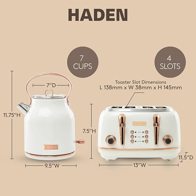 Haden Heritage 4 Slice Wide Slot Stainless Steel Toaster Bundled - Image 5