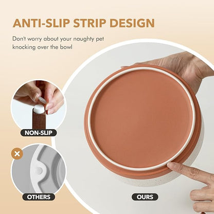 Ceramic 7.3inch Raised Double Dog Bowls Set - Image 3