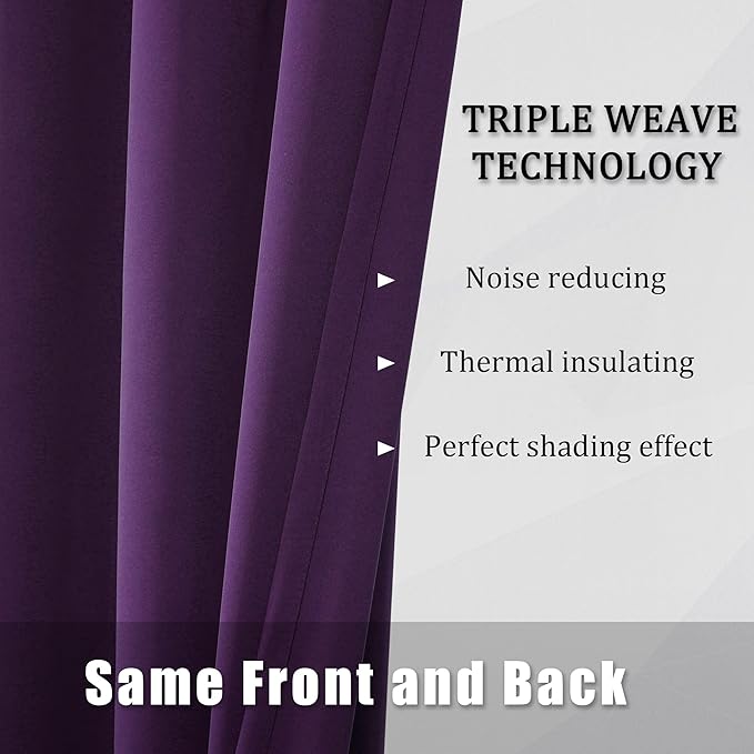 DUALIFE Purple Blackout Curtain Panels - Image 5