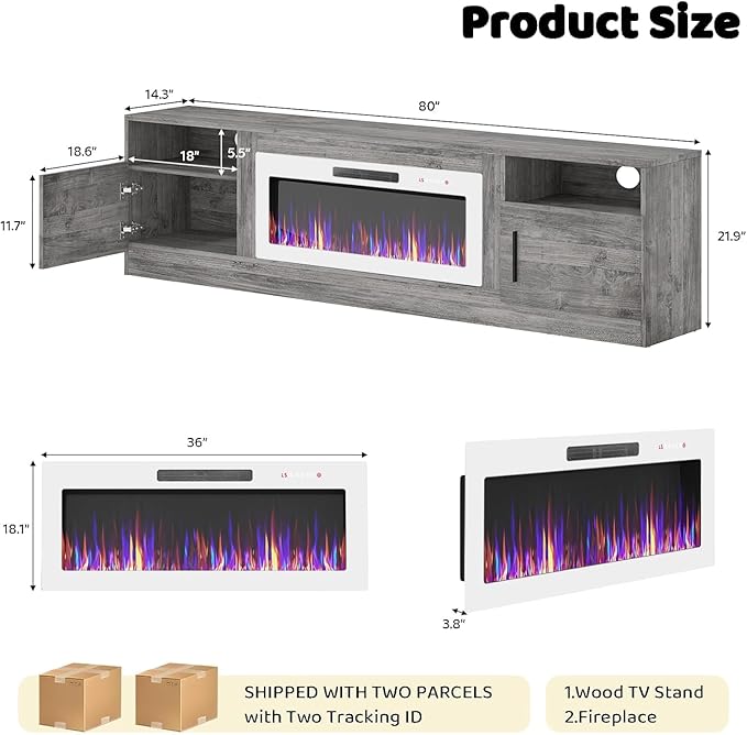 Lemberi Fireplace tv Stand - Image 2