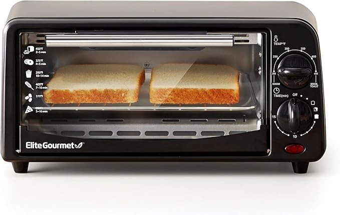 Elite Gourmet ETO236 Personal Compact 2 Slice Countertop Toaster Oven by EliteGourmet