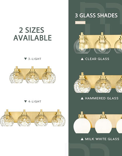METWET Bathroom Light Fixtures Over Mirror, 4-Light Modern Sconces Wall Lighting - Image 9