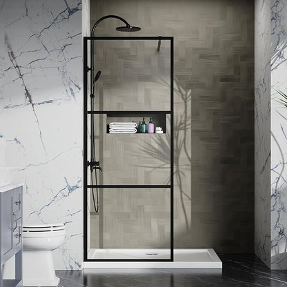Goodyo Fixed Shower Door 34" X 72" Clear Tempered Glass Shower Screen Panel - Image 6