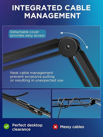 InnoGear Mic Boom Arm Microphone Stand Cable Management - Image 5