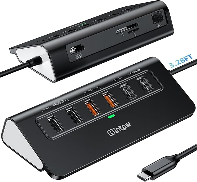 P9R PRO USB C Hub Ethernet, 10Gbps Laptop Docking Station 10-in-1 by intpw