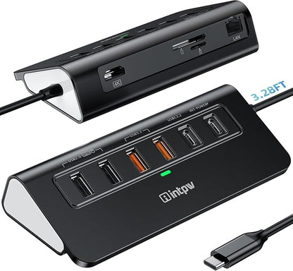 P9R PRO USB C Hub Ethernet, 10Gbps Laptop Docking Station 10-in-1 by intpw