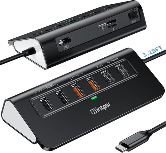P9R PRO USB C Hub Ethernet, 10Gbps Laptop Docking Station 10-in-1 by intpw