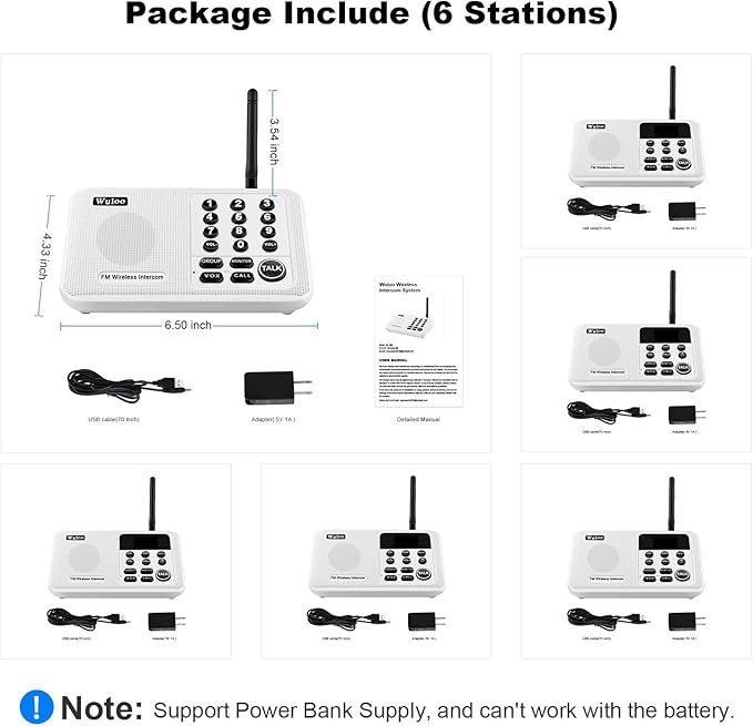 Wuloo Intercoms Wireless for Home 5280 Feet Range 10 Channel 3 Code, Wireless - Image 7