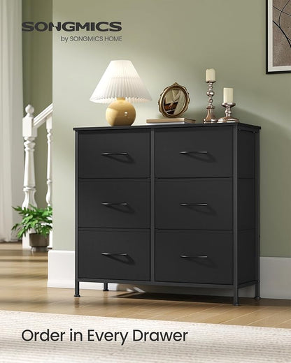 SONGMICS Dresser for Bedroom, Chest of Drawers, TV Stand, 6 Non-Woven Fabric - Image 3