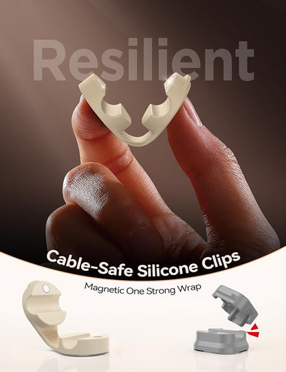 8-Pack Cord Organizer Magnetic Silicone Cable ClipsDesk Cable Management - Image 2
