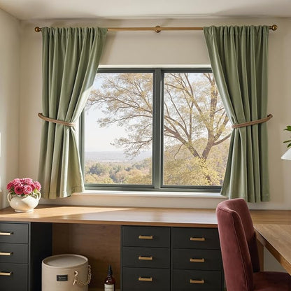 Lazzzy Velvet Blackout Curtains Thermal Insulated Room Window Drapes Super Soft - Image 5