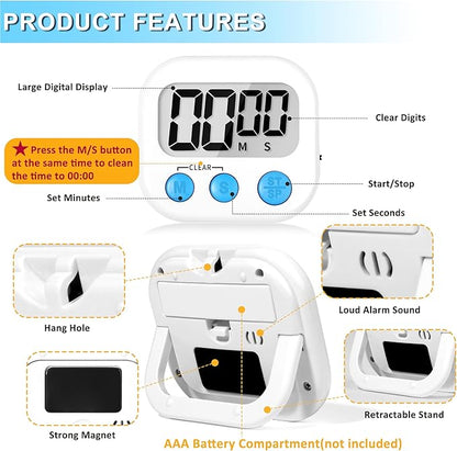ZILLEEN Classroom Timer for Kids Teachers 6 Pack Digital Timers - Image 8