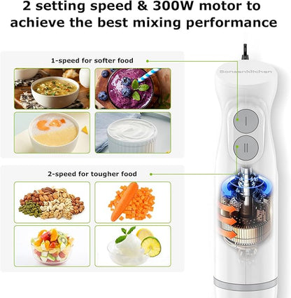 Bonsenkitchen Hand Blender, Immersion Blender - Image 2