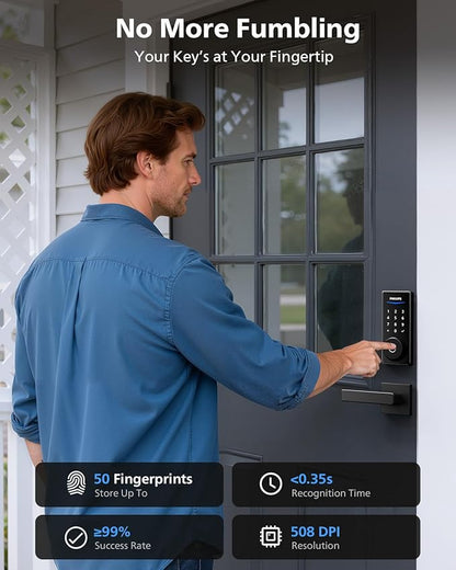 Philips Wi-Fi Smart Lock with Handles, WiFi Keyless Entry Front Door Lock Set - Image 4