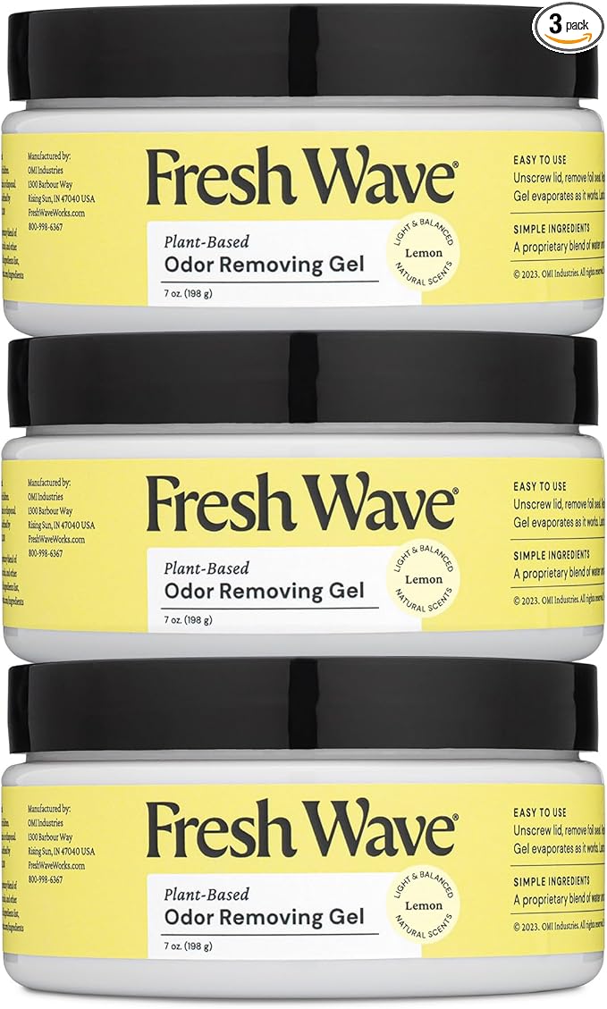 Fresh Wave Lemon Odor Removing Gel, 7 oz., Natural Plant-Based Odor Eliminator by FreshWave