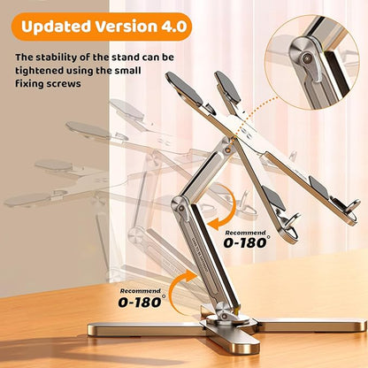 Laptop Stand with 360 Rotating Base, Computer Notebook Laptop Riser Metal Holder - Image 2