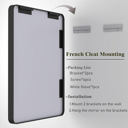 66x40 Inch Black Matte Framed Mirror - Image 6