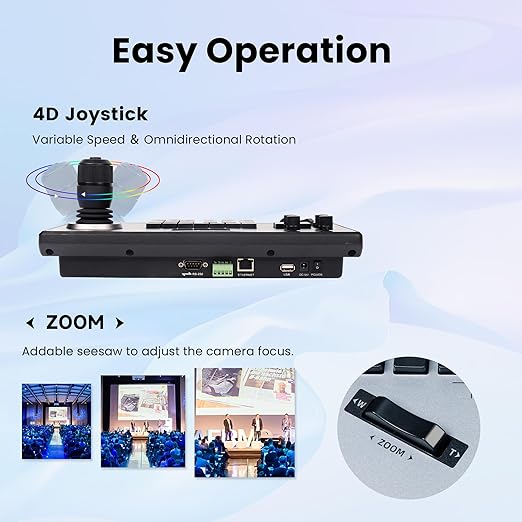 iuZee PTZ Camera Controller 4D Joystick PoE IP PTZ Keyboard - Image 3