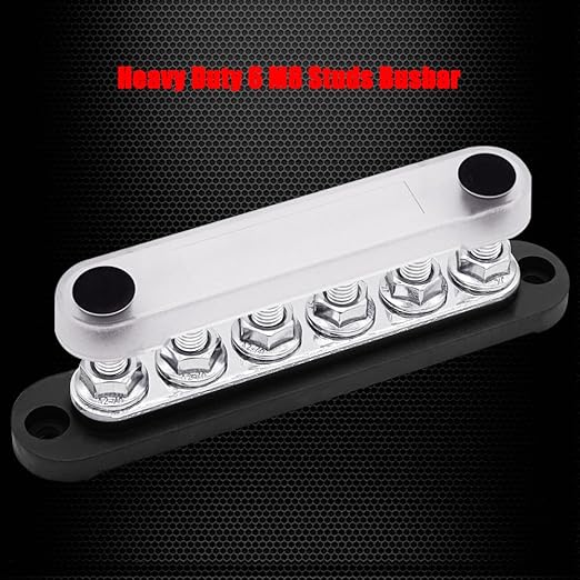 6 x M8 Studs Power Distribution Block Bus Bar 12V, Ampper 5.9" HD 200A Marine - Image 2