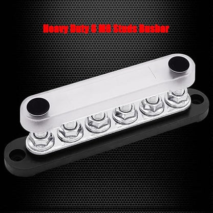 6 x M8 Studs Power Distribution Block Bus Bar 12V, Ampper 5.9" HD 200A Marine - Image 2