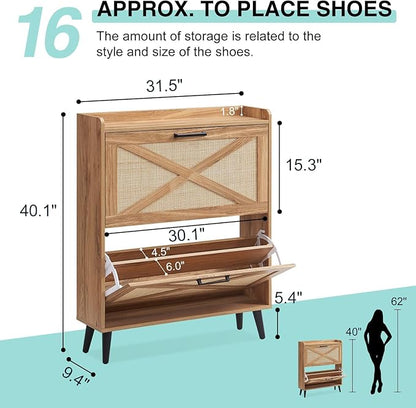 Shoe Storage Cabinet, Boho Shoe Organizer - Image 2