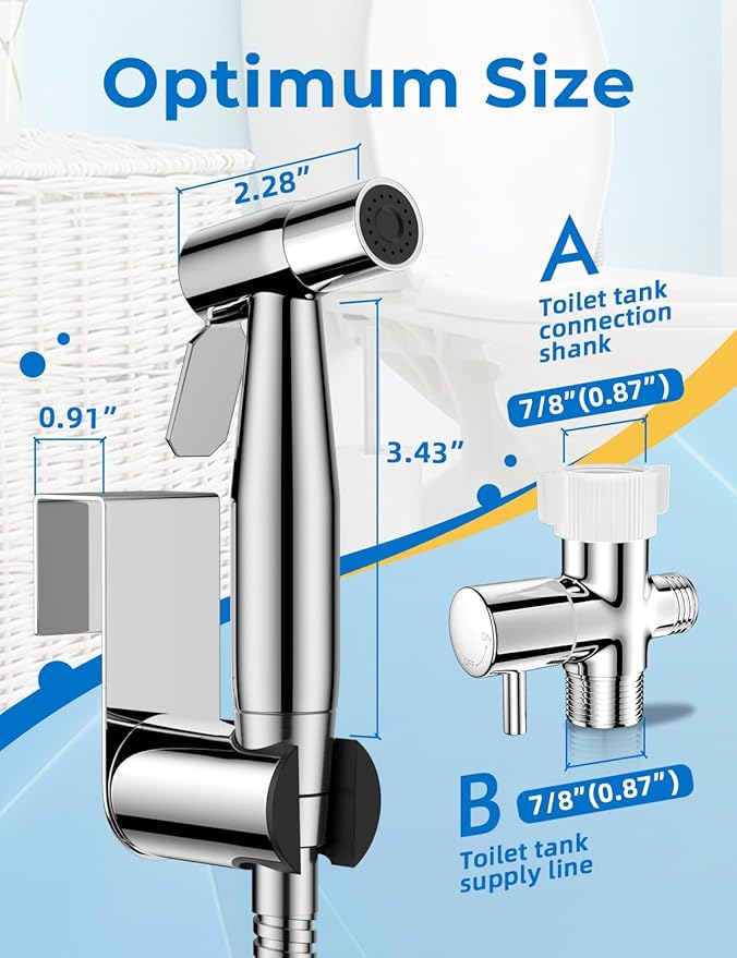 Chrome Handheld Bidet Sprayer, Jet Sprayer - Image 2