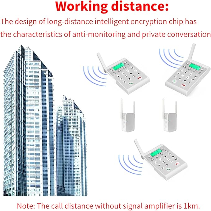 Eujgoov 1000m Distance Wireless Intercom Phone Hands Intercom System - Image 7