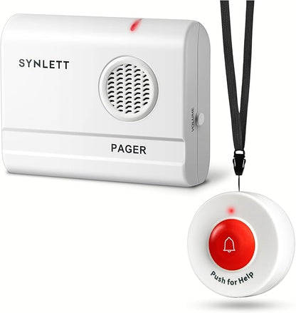 Call Button for Elderly and Caregiver Pager Portable SOS Alert System Alarm for by SYNLETT