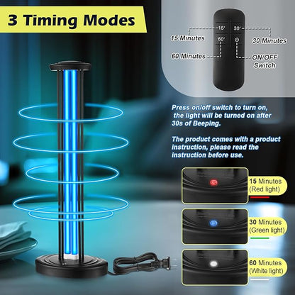 Qualirey UV Light with UV Safety Glasses, 100W Ozone Free UVC Light Home - Image 4