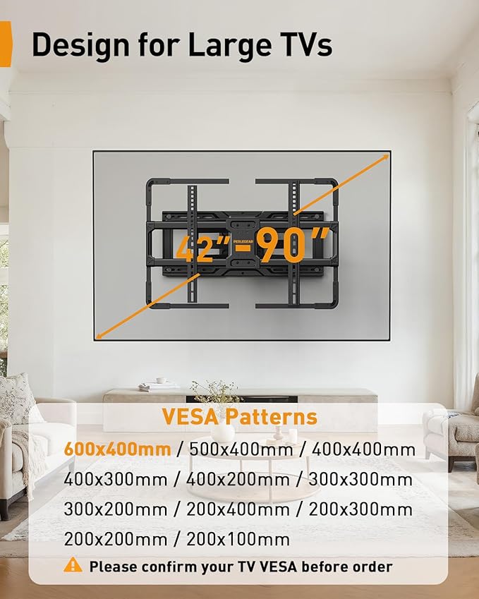Perlegear AuraFrame™ Pre-Assembled TV Wall Mount - Image 2