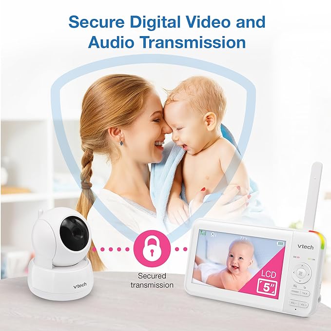 VTech Video Baby Monitor with 5" LCD Screen, Night Vision, 1000ft Range - Image 6