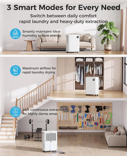 32 pint dehumidifier for basement and home, 2600, side view