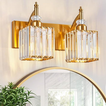 BBLLWJ Modern Bathroom Vanity Light 2-Light Gold Crystal Light Fixtures Over - Image 7