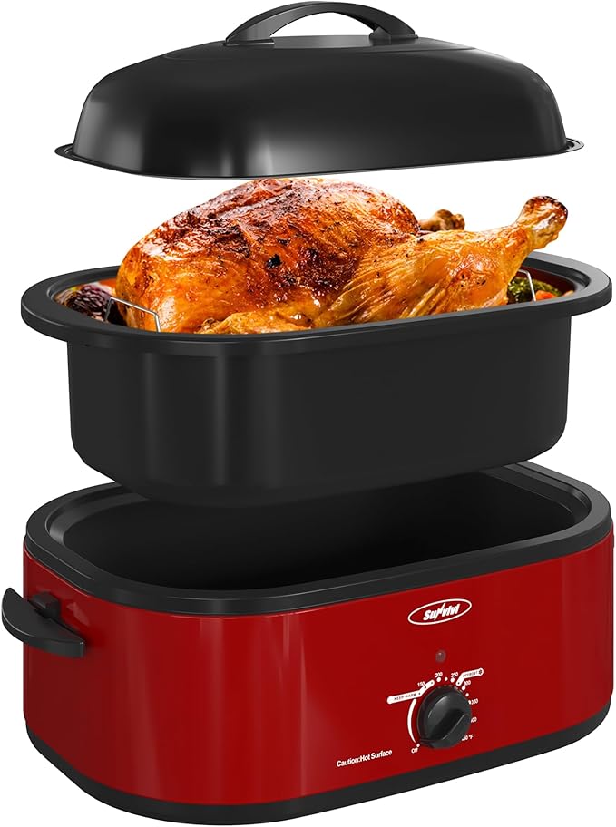 Sunvivi Roaster Oven with Self-Basting Lid, 18 Quart Electric Roaster with by WeGetLife