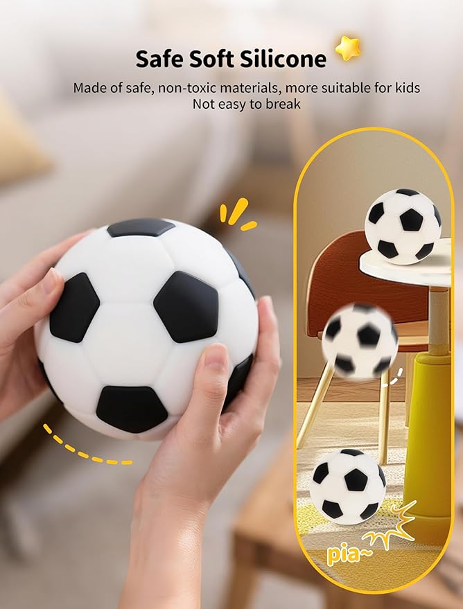 TechCharm Soccer Night Light for Kids Rechargeable LED Touch Control Silicone - Image 5